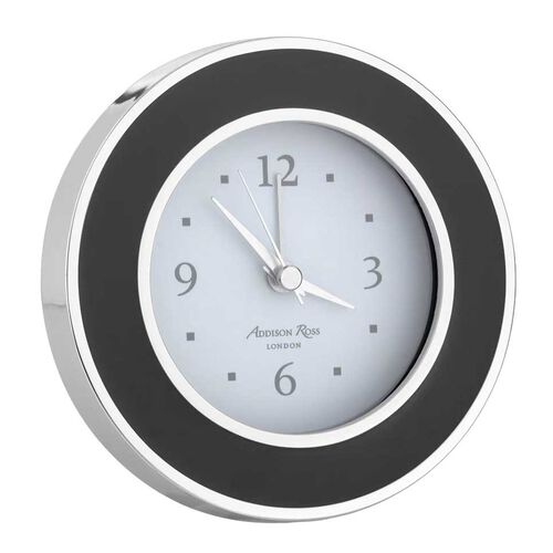 Addison Ross Black & Silver Alarm Clock